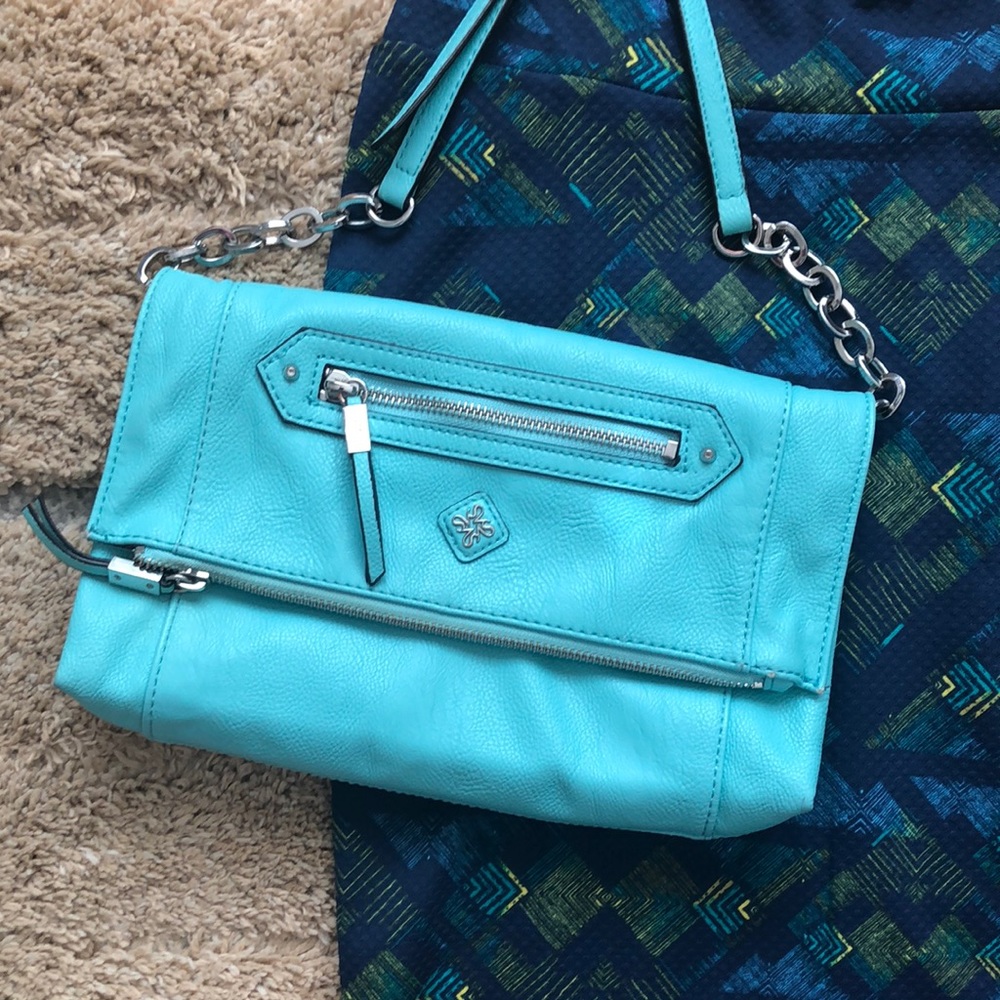 Turquoise leather crossbody